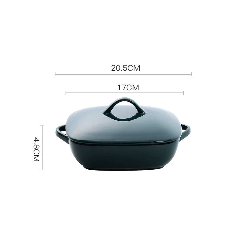 Binaural Ceramic Baking Pan Cheese Baked Rice Plate