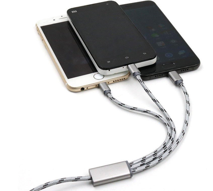Three-in-one Data Cable USB Cable Short TYPE-C Mobile Phone Universal Three-in-one Charge Cable