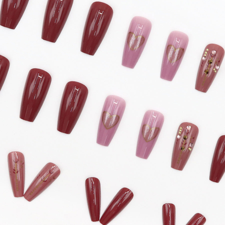 Retro Sweet Cool Solid Color 24 Pieces Nail Wear Nail