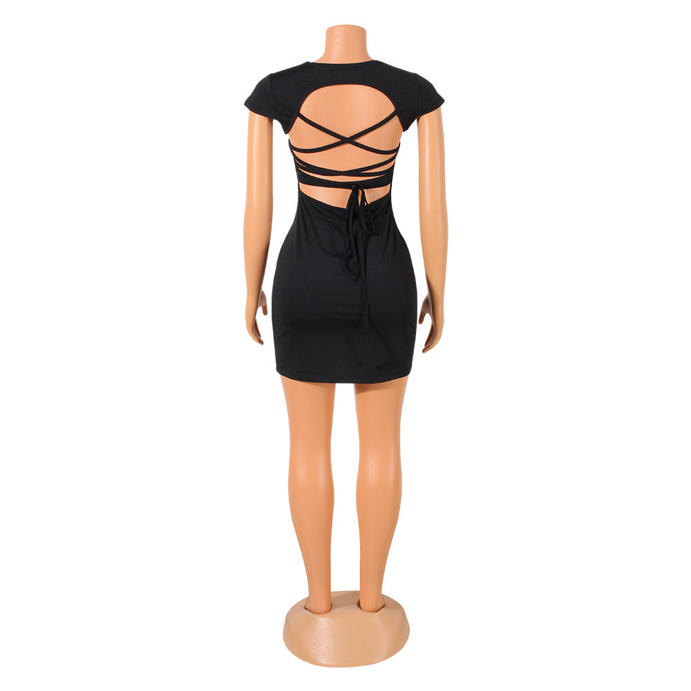 Women's Fashion Skinny Open Back Cutout Dress