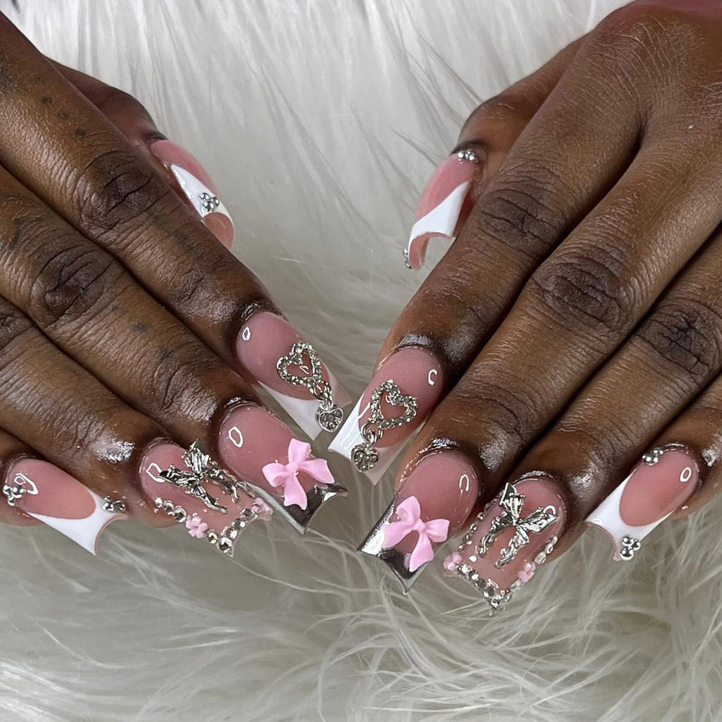 Women's Fashion French Detachable Fake Nails