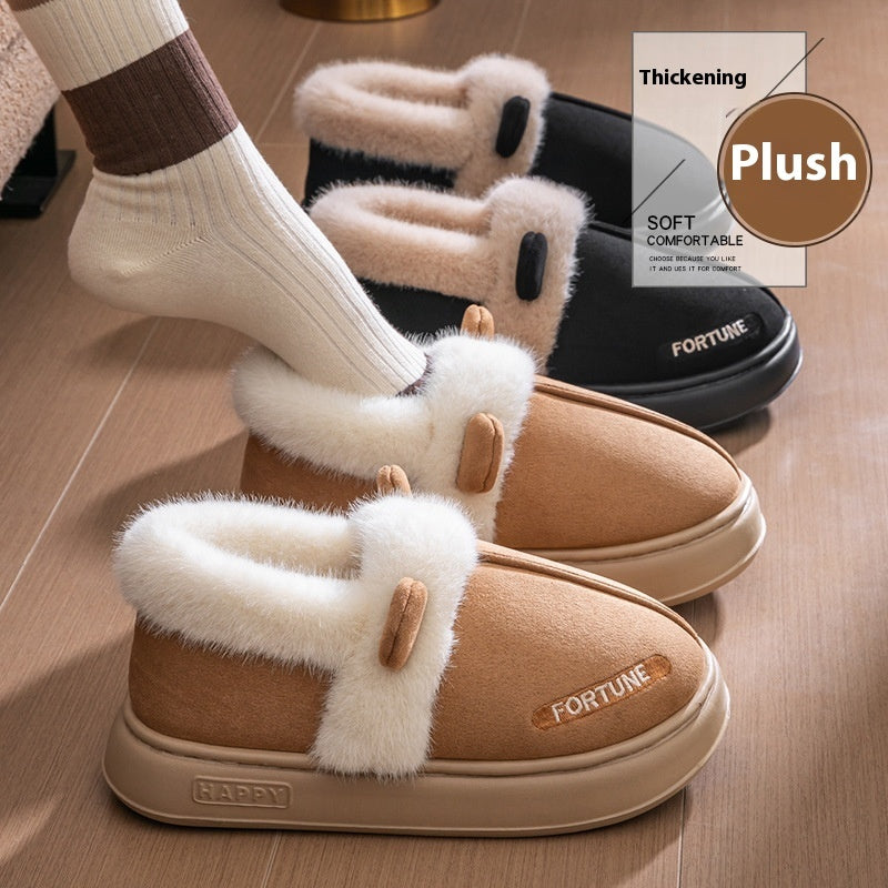 Home Indoor Warm Thick Bottom Non Slip Cotton Slippers