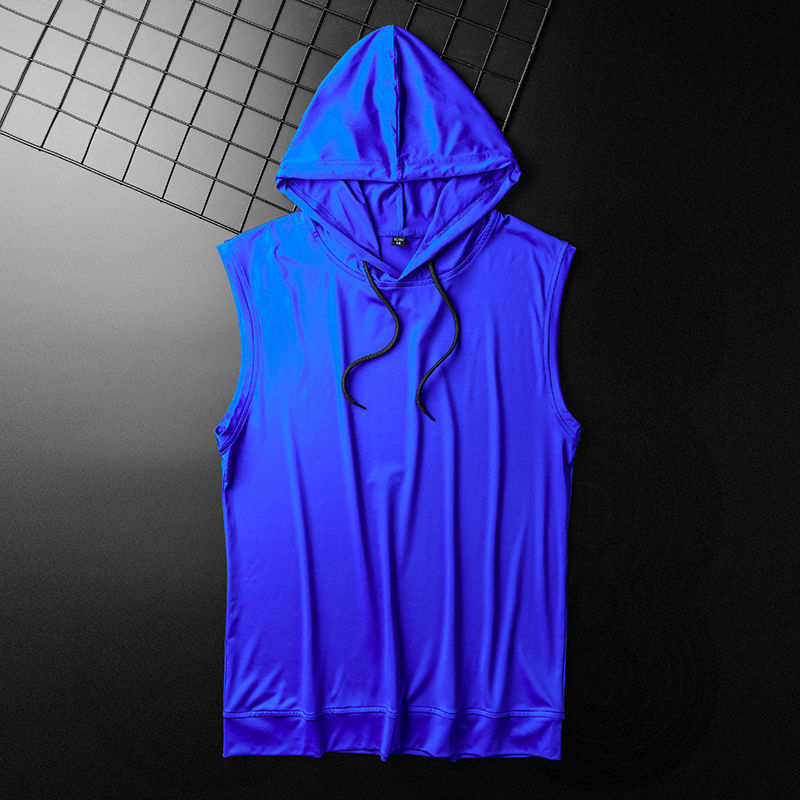 Sports Hooded Vest Men Loose Sleeveless
