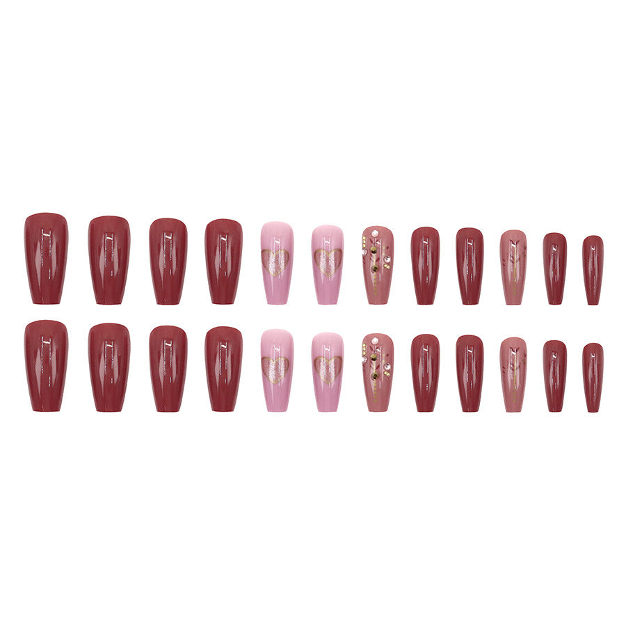 Retro Sweet Cool Solid Color 24 Pieces Nail Wear Nail