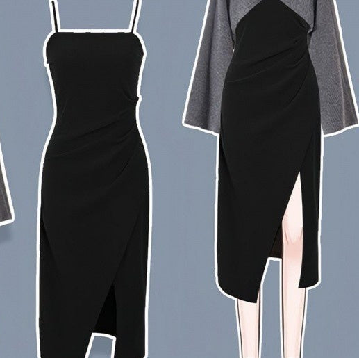Autumn And Winter Suit Women's Sweater Dress Two-piece Set