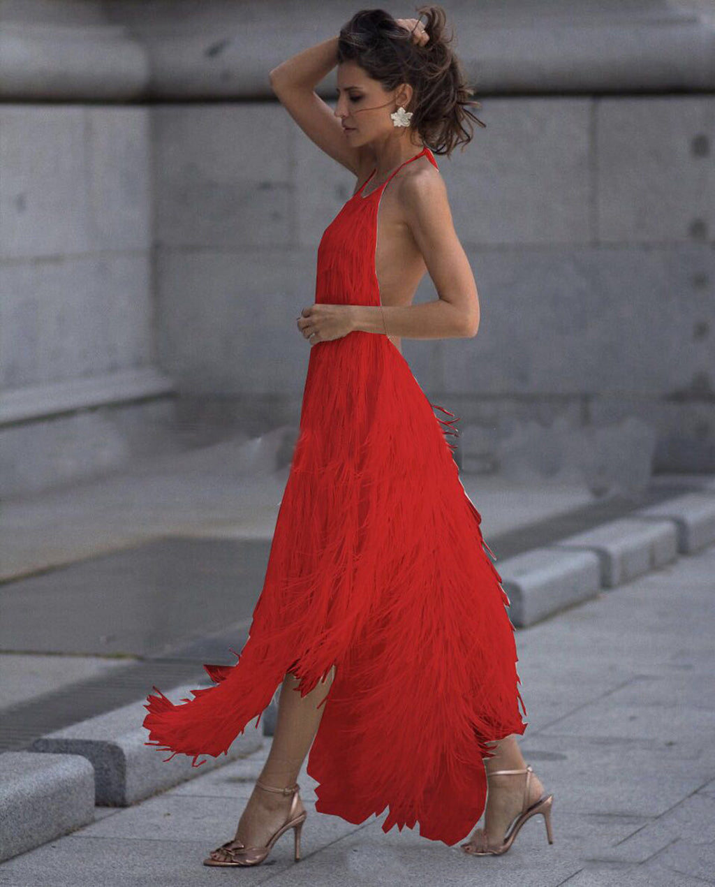 Women's Winter Halter Tassel Skirt