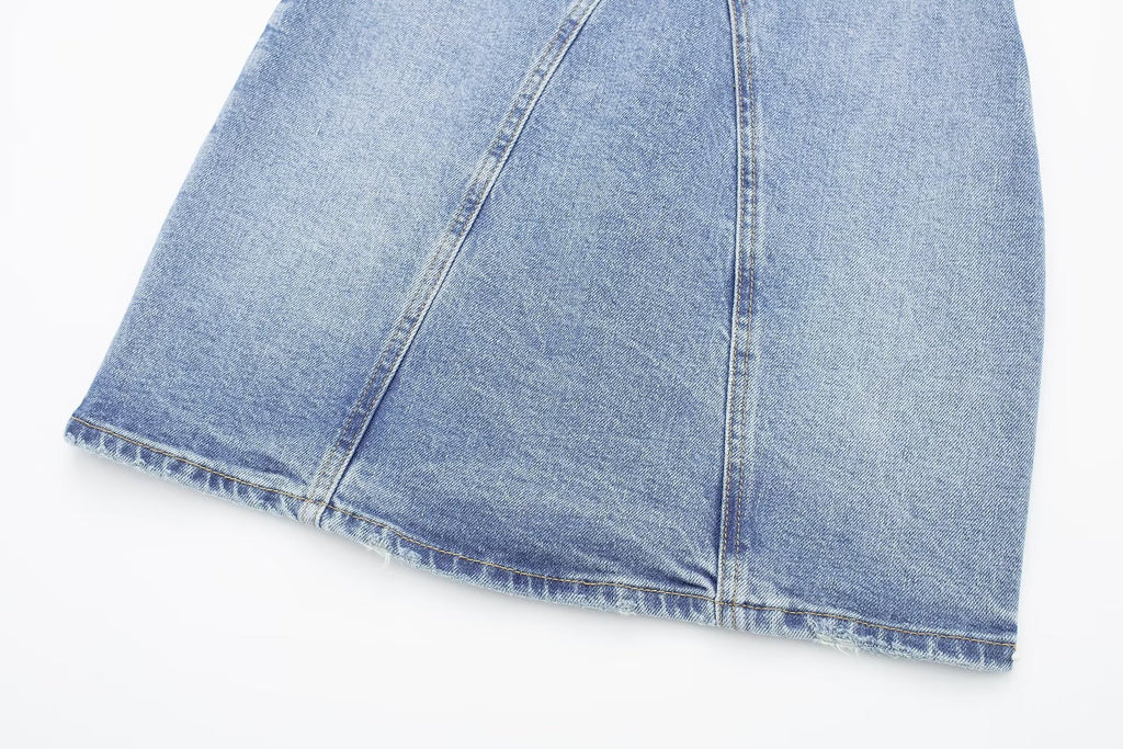 Women's One Line Neck Denim Dress