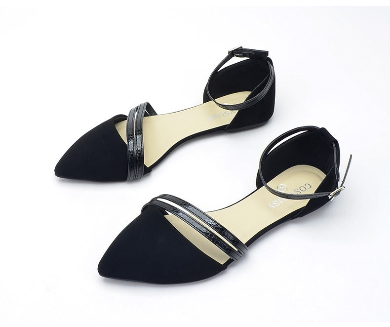 Female Pointed Hollow Back With Flat Sole Sandals