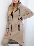 Women's Clothing Long Hooded Loose And Warm Long Sleeve Trench Coat