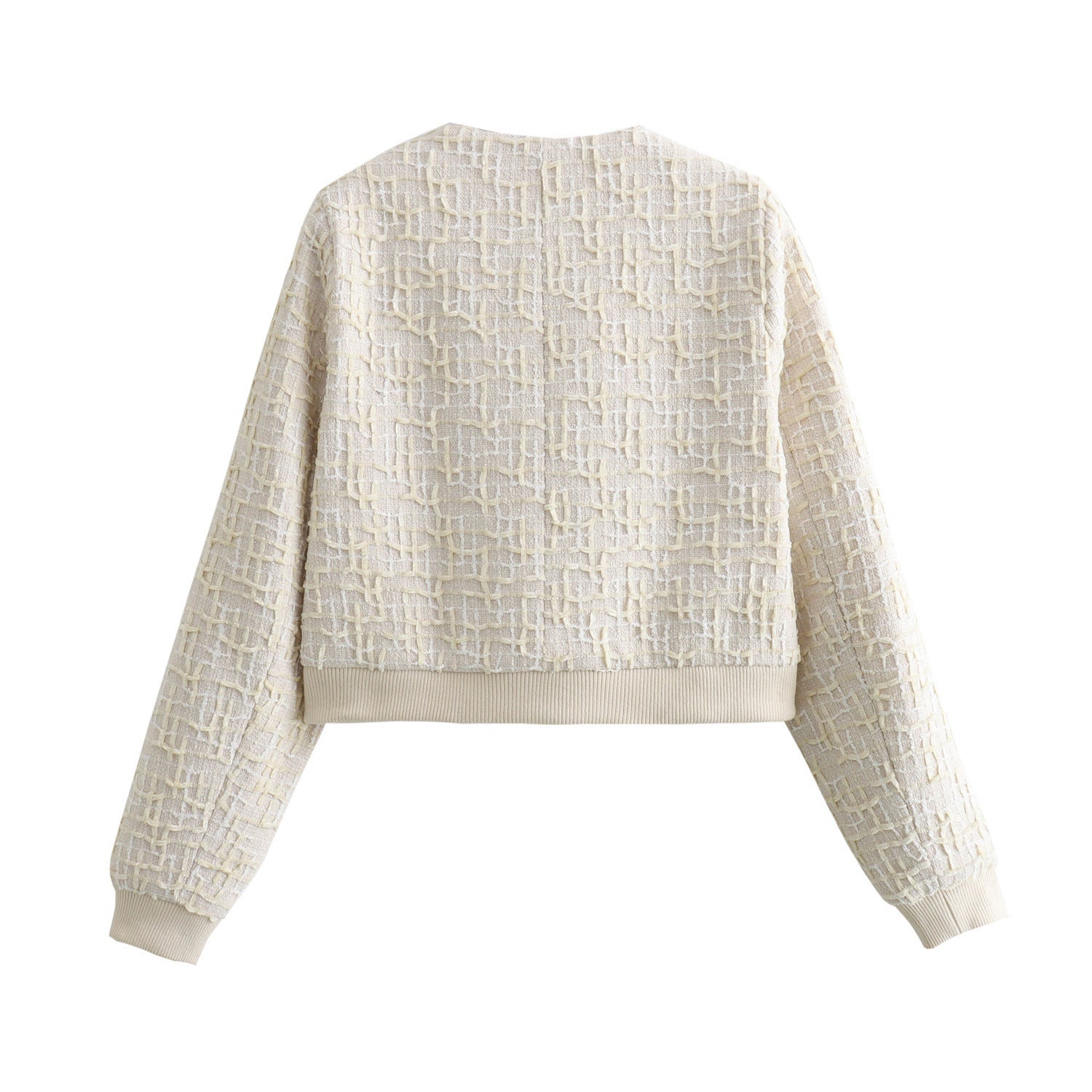 Classic Style Texture Short Bomber Jacket Coat