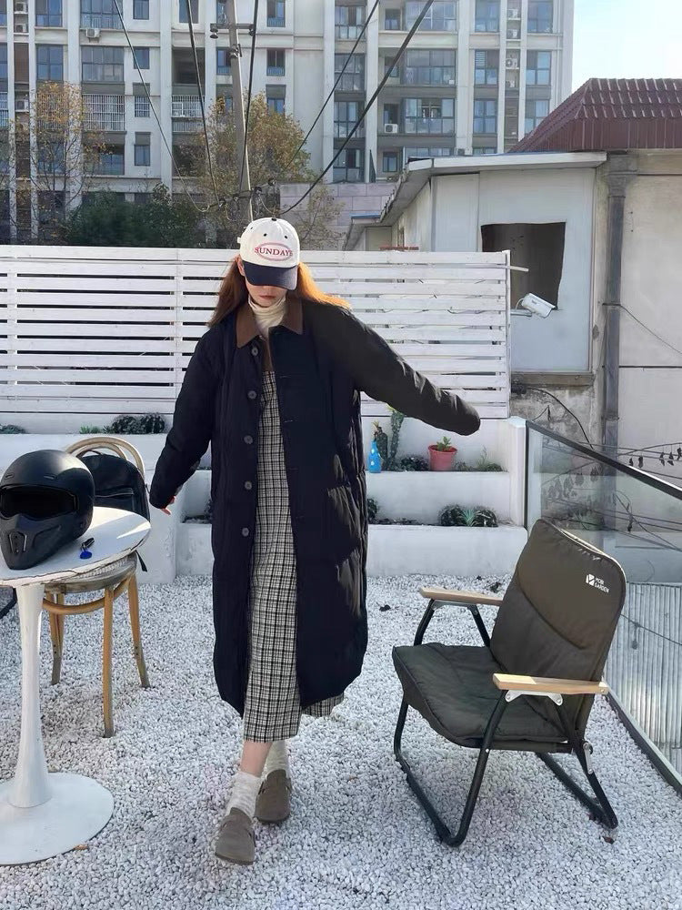 Loose Thick Design Sense New Down Cotton Jacket Women's Mid-length