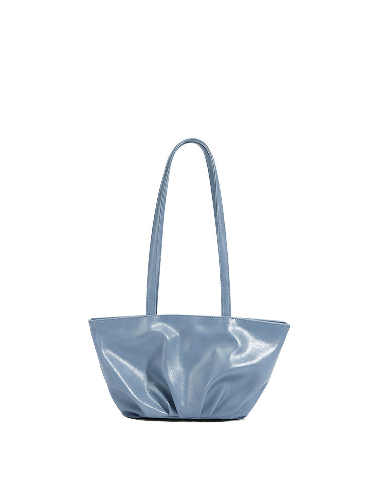 New Fashion Niche Soft Leather Fold Simple Versatile Underarm Tote Bag Shoulder Bag