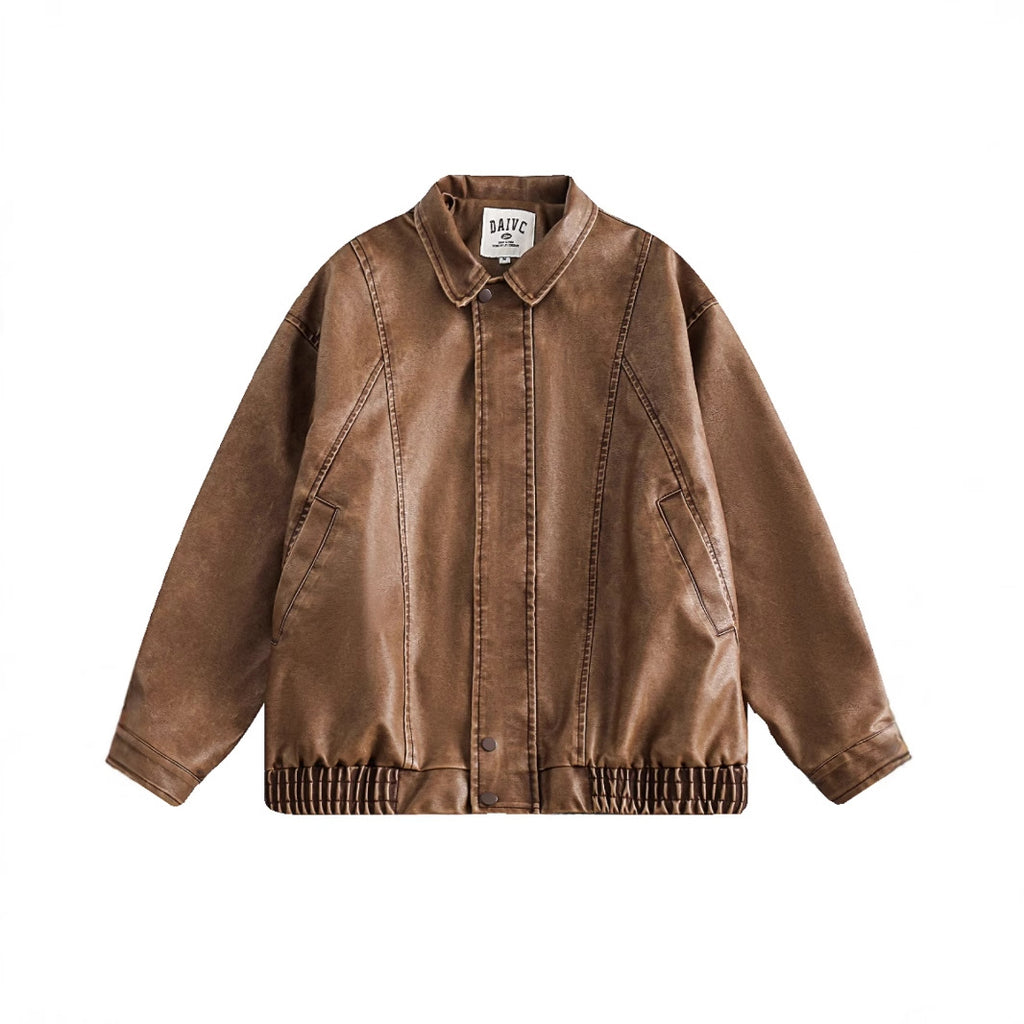 All-match PU Leather Jacket American Retro