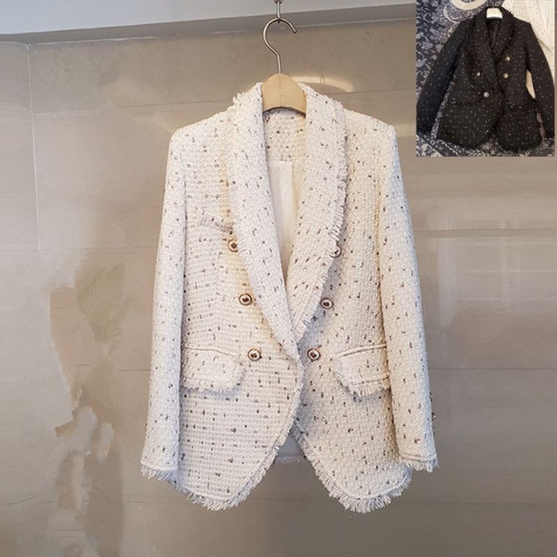 Coarse Woolen Small Fragrant Milk Suit Jacket
