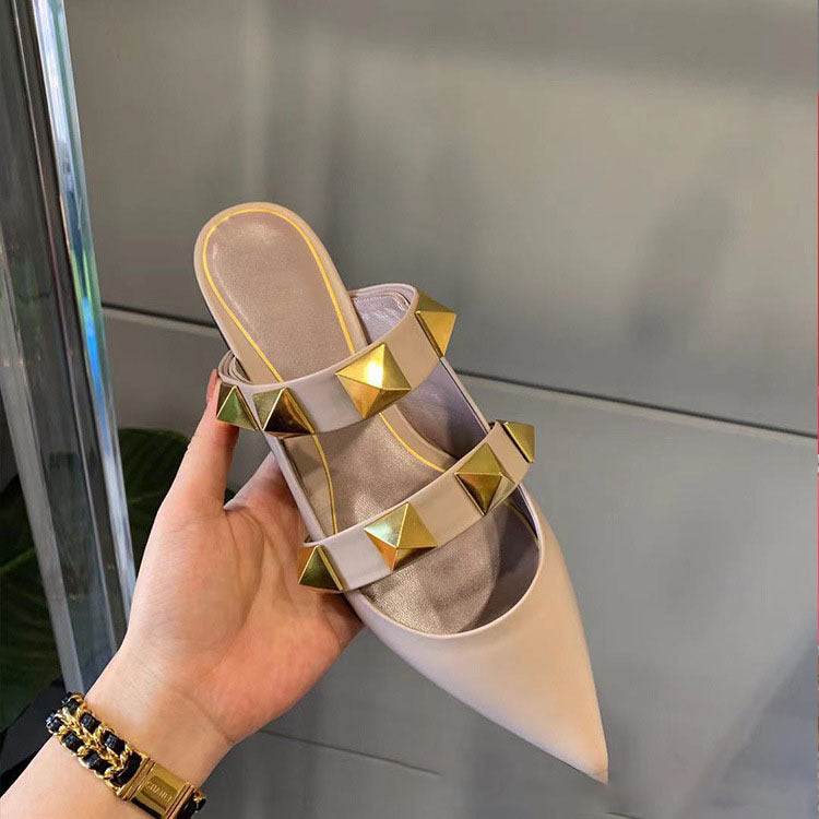 V-home.com Red Packet Head Half Support Willow Nail Sandals Women''s New Fashion