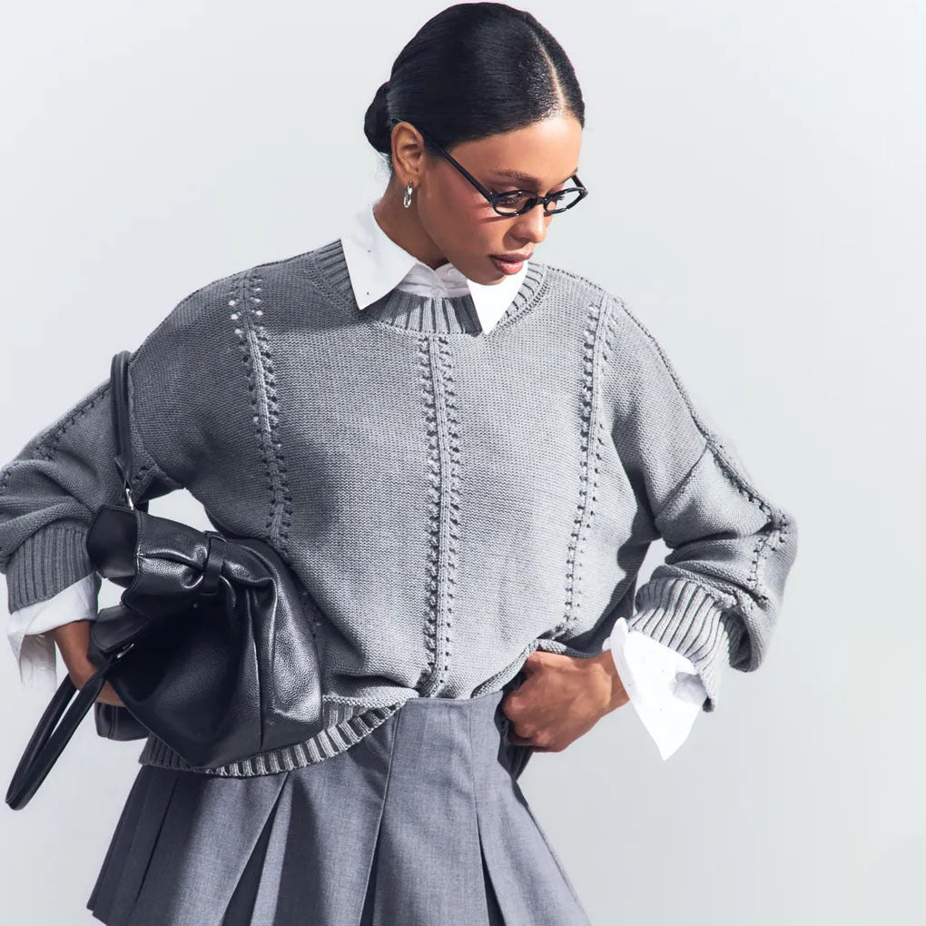 Loose Round Neck Idle Style Sweater