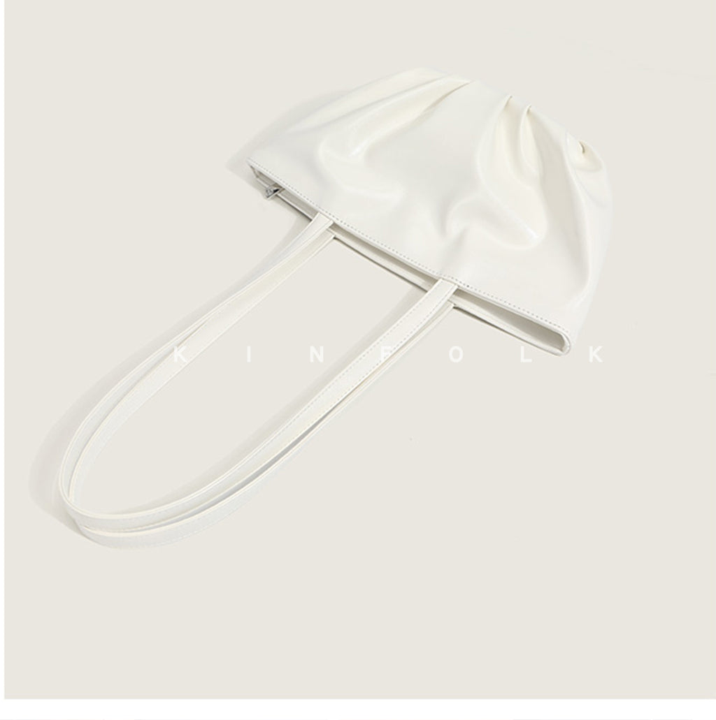 New Fashion Niche Soft Leather Fold Simple Versatile Underarm Tote Bag Shoulder Bag