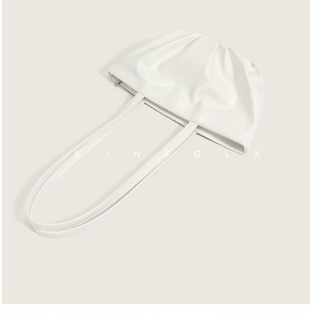 New Fashion Niche Soft Leather Fold Simple Versatile Underarm Tote Bag Shoulder Bag