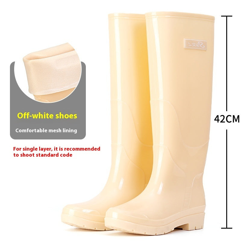 Fleece-lined Warm Length Waterproof Rain Boots