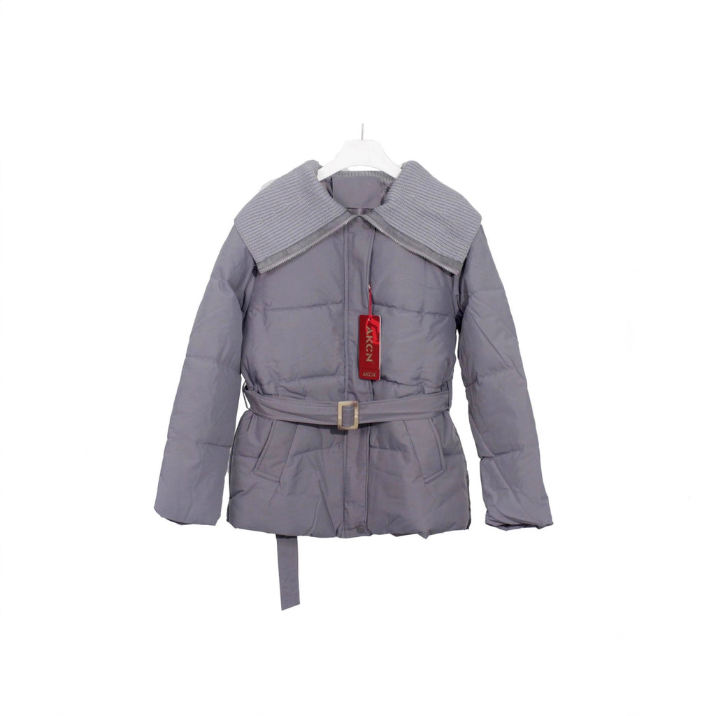 Women's Korean-style Knitted Lapel Down Jacket