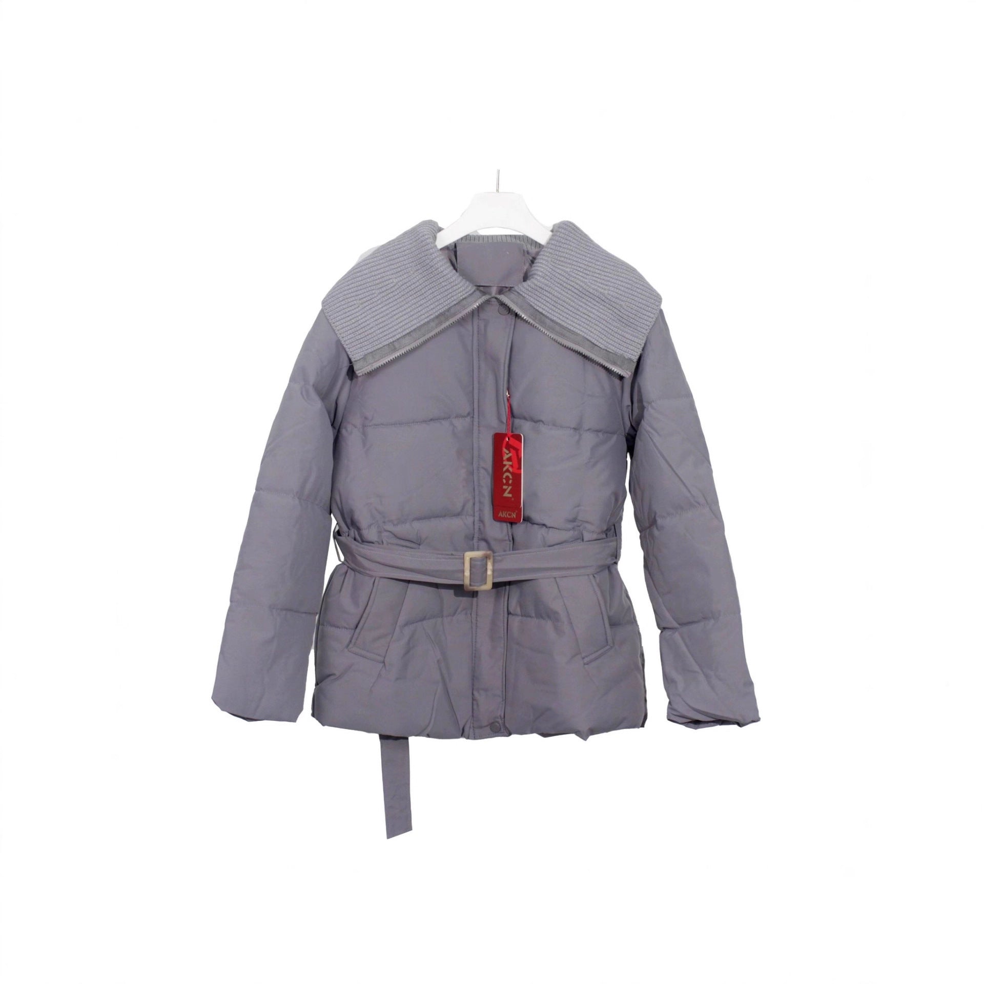 Women's Korean-style Knitted Lapel Down Jacket