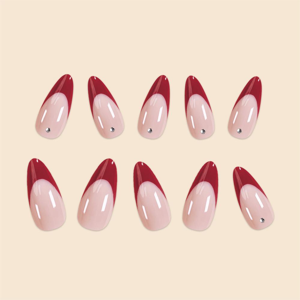 Red French Wear Armor Simple Style Nail Sticker