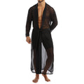 Men's Long Shirt Transparent Cape Slit Cardigan