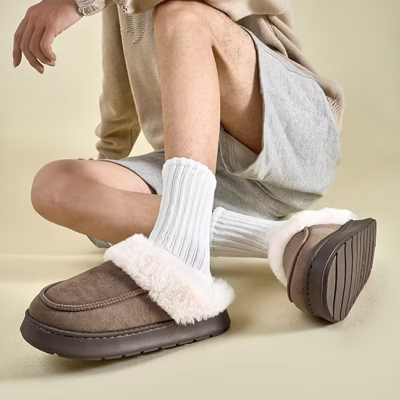 Indoor Home Non-slip Plush Thermal Base Men's Cotton Slippers