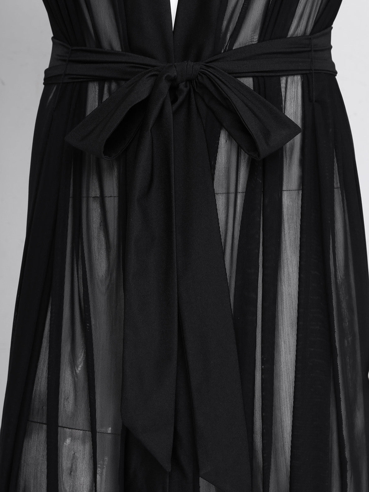 Men's Long Shirt Transparent Cape Slit Cardigan