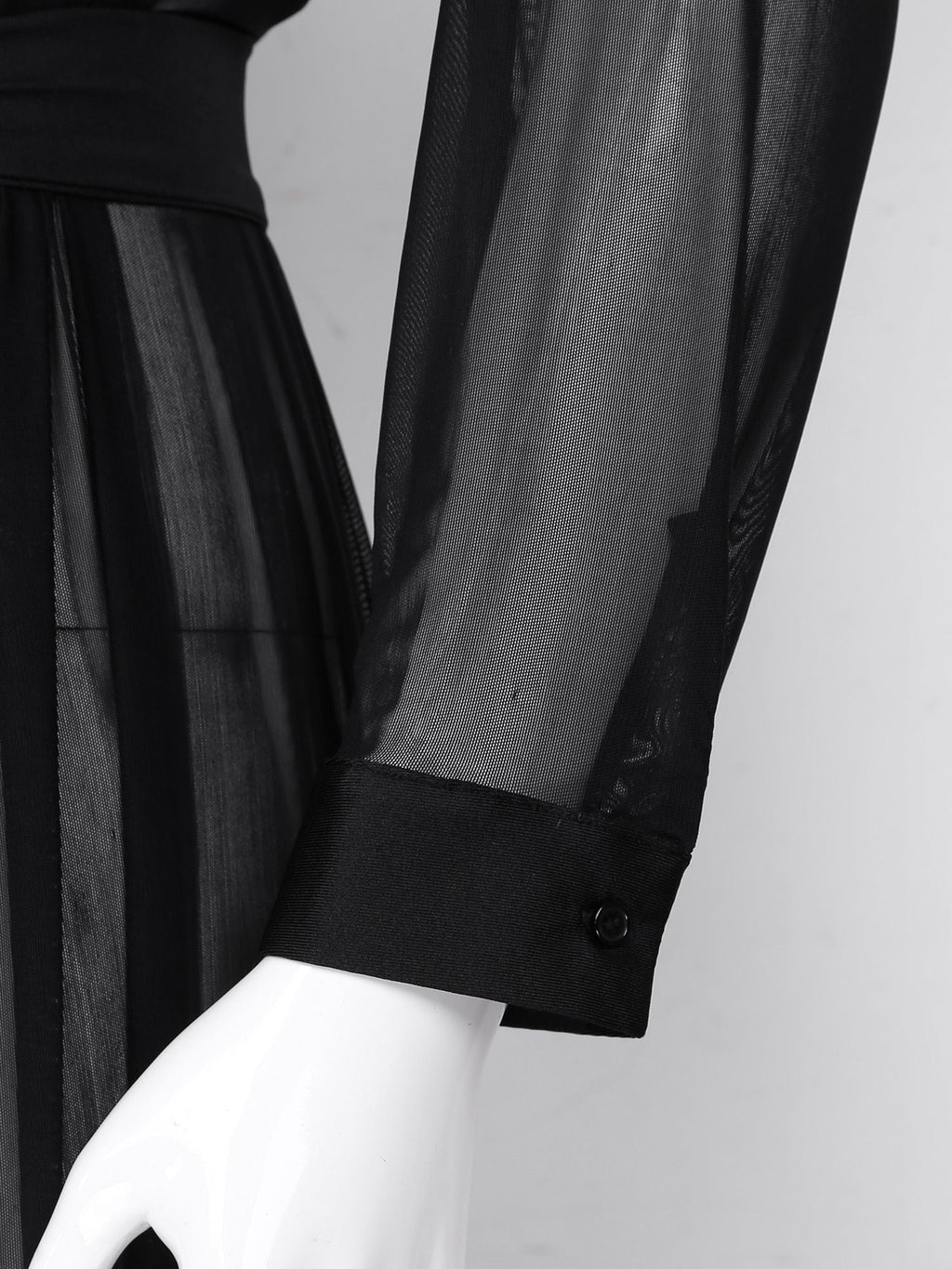 Men's Long Shirt Transparent Cape Slit Cardigan