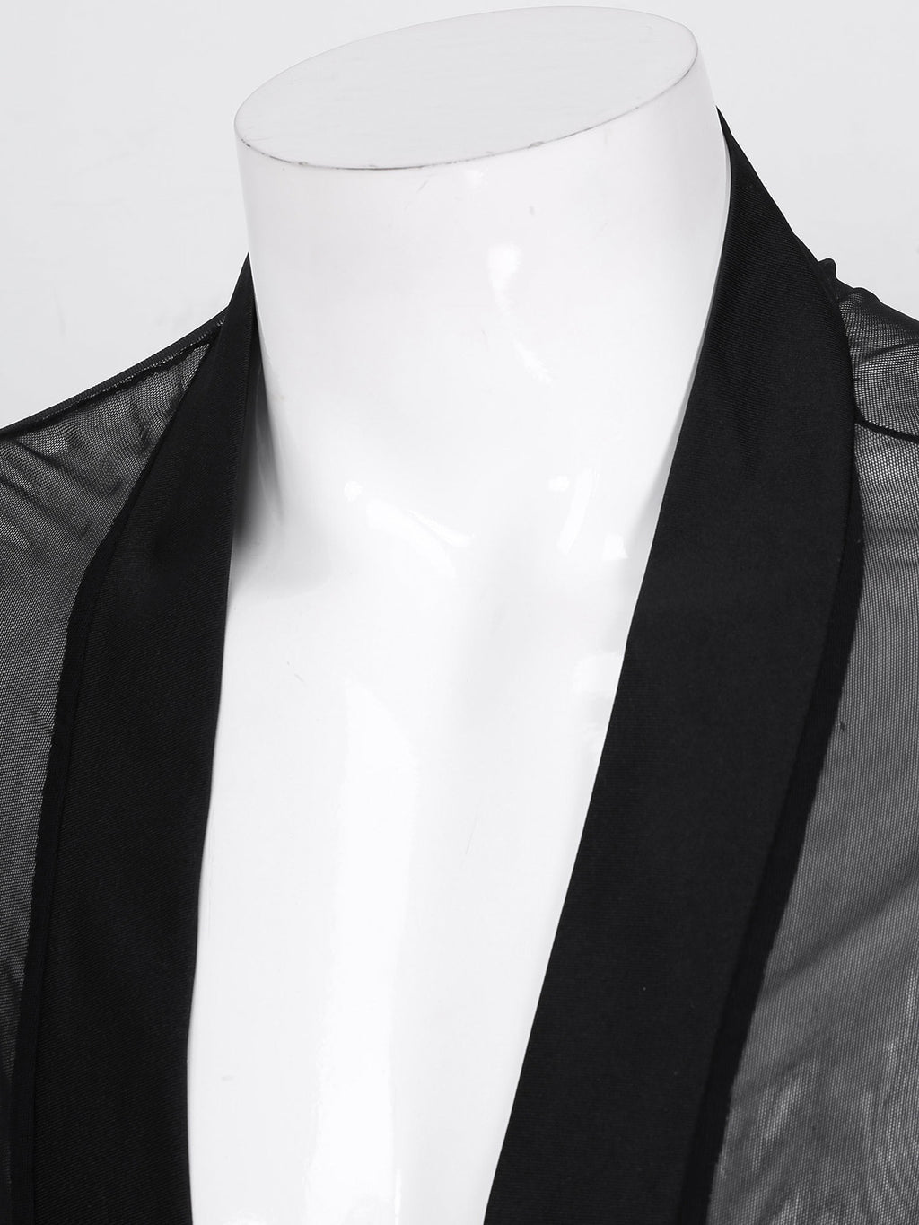 Men's Long Shirt Transparent Cape Slit Cardigan