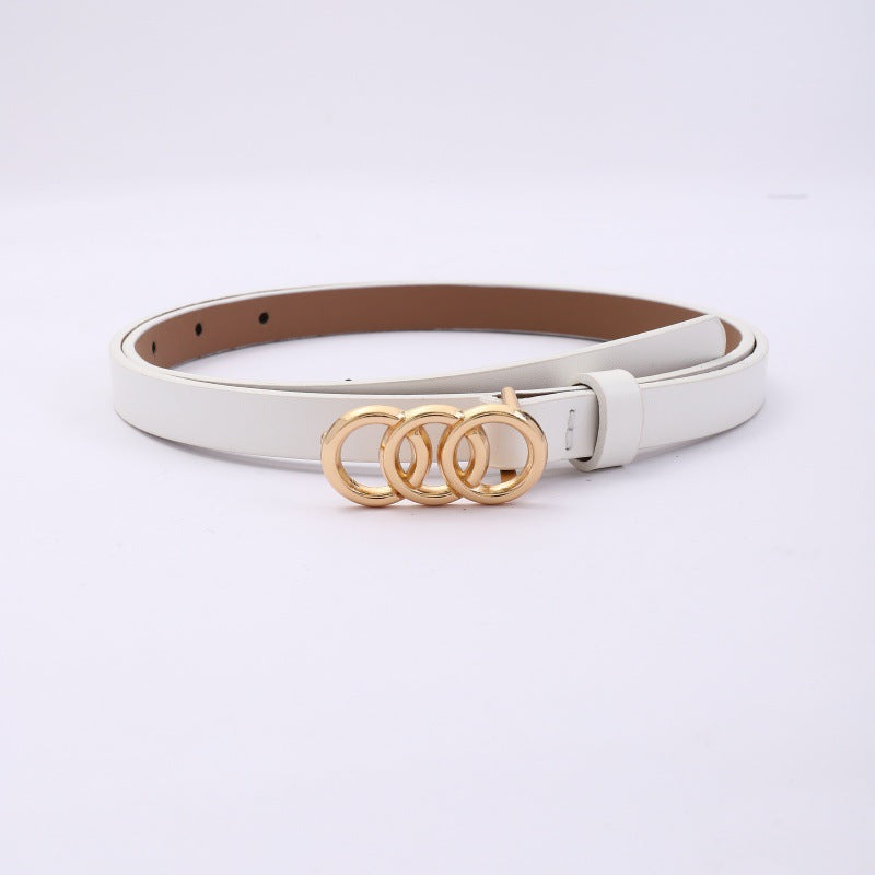 Women's Stylish Retro Minimalism 3-ring Thin Belt