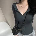 Women's Summer Slim-fit Hood Cardigan Thin Sports Jacket Yoga Clothing Top
