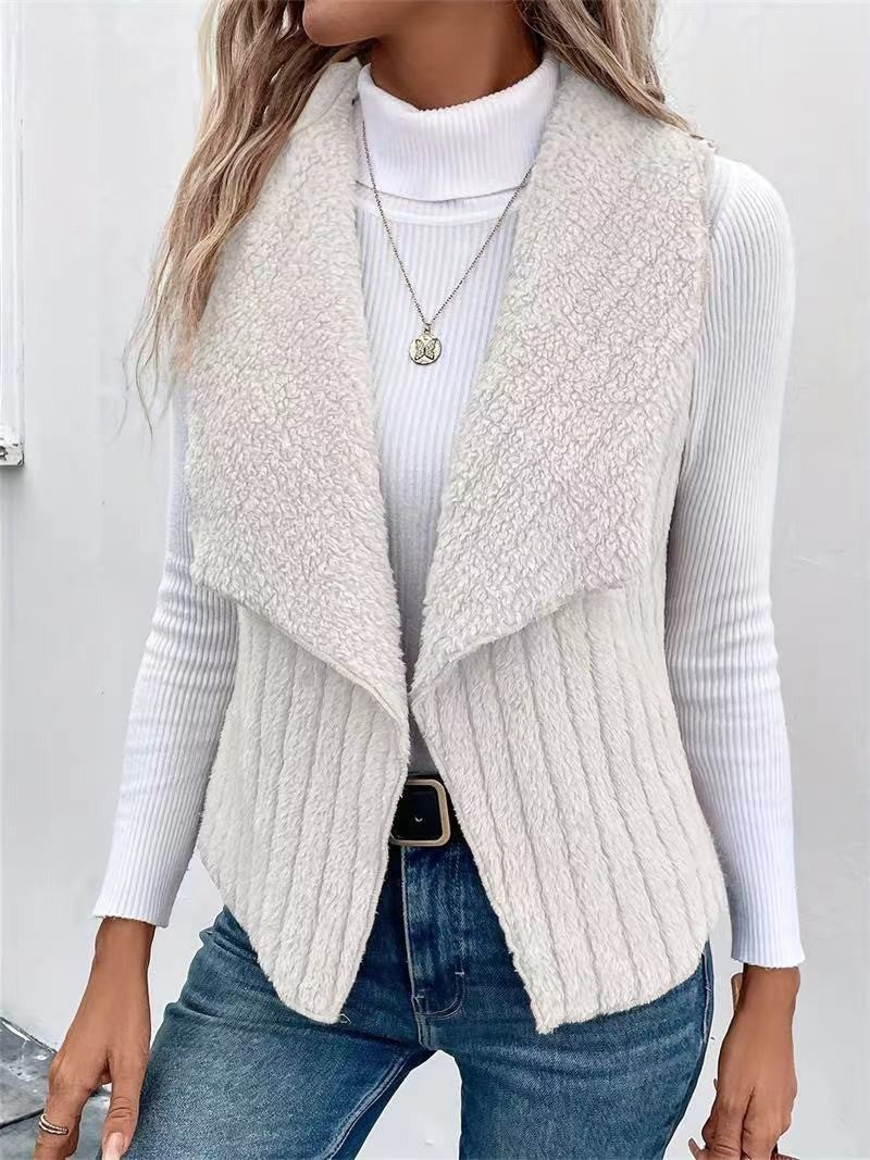 New Women's Elegant Fashion All-matching Plush Vest