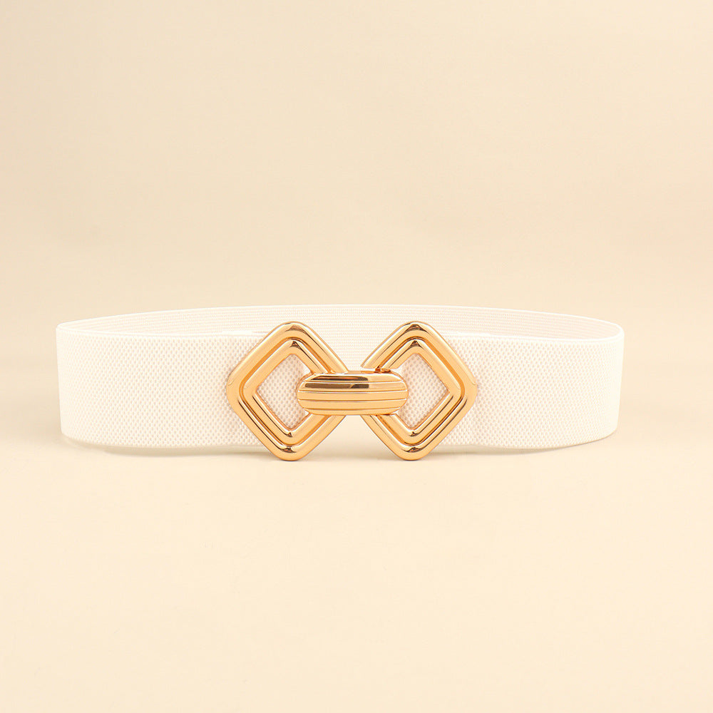 Elastic Waistband Women's Wide Waist Seal Decoration
