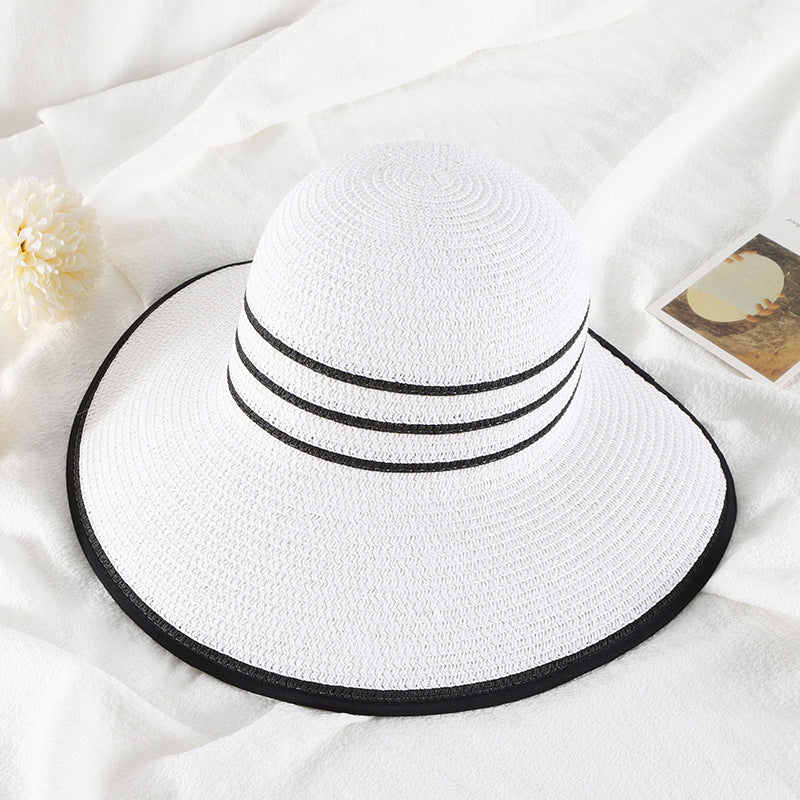 Women's Big Brim Retro Slit Sun Hat