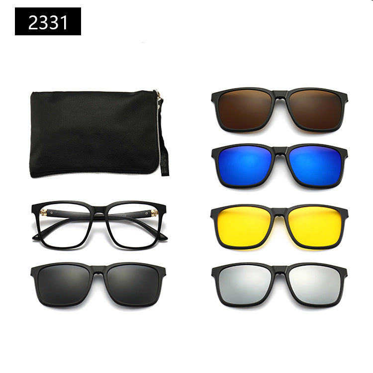 Magnetic Set Of Glasses Polarized Sunglasses Get Glasses Bag Free